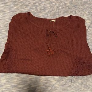 burgundy wide sleeve top from Hollister